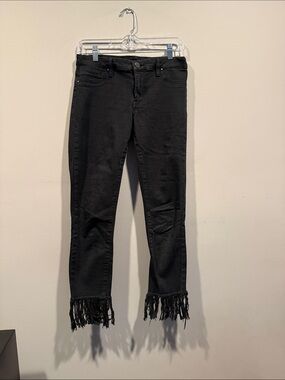 Blank NYC Black Fringed Ankle Jeans